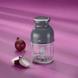 Elektrische hakmolen - Keukenmachine - Snel ingrediënten hakken - Glazen container - 08 liter - Donkergrijs — thumbnail 4