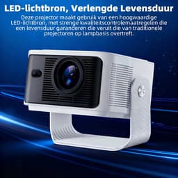 Mini Beamer - 4K Projector Draagbare Smart Beamer - 30.000 Lumen - Android 11, WiFi 6 & Bluetooth 5.4, 180° Draaibaar, 1080P Full HD, Voor Telefoon PC Home Cinema — thumbnail 2