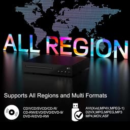 DVD Speler met HDMI - Blu Ray Spelers - Externe DVVD Speler -Zwart - Afstandsbediening — thumbnail 2