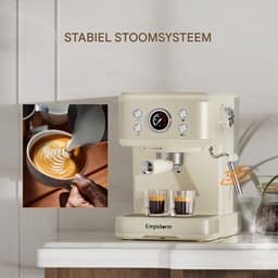 Empstorm Semi‑automatische espressomachine - 20Bar Druk - PID Temperatuurregeling Geschikt voor gemalen koffie & capsules - 1,5L Watertank -wit — thumbnail 5