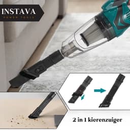 Instava Kruimeldief met LED Licht & 2 Accu’s – Geschikt voor Makita LXT 18V Accu – Draadloze Handstofzuiger – 10kPa Zuigkracht – 750ML – Kruimeldief voor Auto & Huis — thumbnail 3
