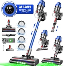 Elekiatech - Steelstofzuiger Draadloos - 65000Pa - 70 Min Gebruikstijd - 8-in-1 Filtersysteem - Blauw — thumbnail 1