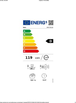 Beko BM3T3823B-1 Wasdroger Warmtepomp Wit + 3 Jaar Gratis Extra Garantie — thumbnail 2