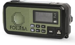 FOLLESA® DAB-373BT Noodradio - Solar Powerbank - 5000mAh - DAB+/FM - Met waterdicht zakje - Noodradio - Opwindbare Survivalradio - Bluetooth & Digitale Wekker - Ideaal voor Noodpakket. — thumbnail 1