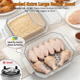 Beslagkom - Mengkom Keuken - Bakken En Koken - Inclusief Deksel En Zeef - 10 Liter - Transparant — thumbnail 5