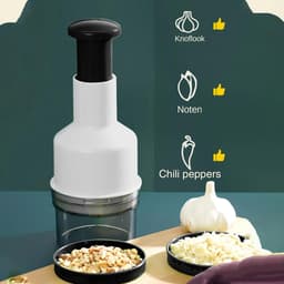 Groente Hakker - Keuken Hulp - Snel Ingrediënten Snijden - Energiezuinig Ontwerp - 500ml Capaciteit - Zwart Wit — thumbnail 4