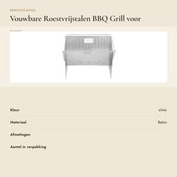 Dailygoods- BBQ Grill Draagbaar - Roestvrij Staal - Mini Houtskool Barbecue - Camping Grill - 1 tot 2 Personen - Stabiele Ondersteuning — thumbnail 2