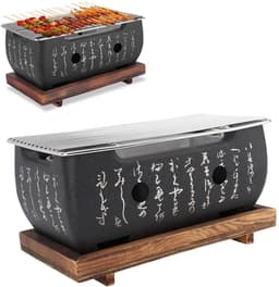 Dailygoods- Houtskoolgrill Mini - Draagbare BBQ - Yakiniku/Spiesjes - Compact - Hoogwaardige Materialen - Gelijkmatige Warmteverdeling - Barbecue — thumbnail 5