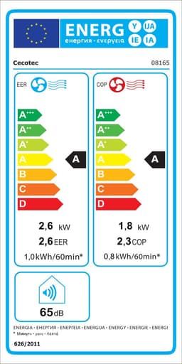Cecotec 8165 mobiele airconditioner 65 dB Wit — thumbnail 2