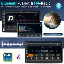 Hexinex - 2 DIN Carplay Autoradio - met 7 inch Display type C USB - achteruitrijcamera & Microfoon — thumbnail 2