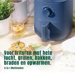 AHD® Mini airfryer - Airfryer - Airfryer klein - Blauw - 23cm x 29cm x 30cm — thumbnail 3