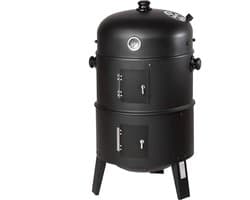 Geargalaxy BBQ Roker - Houtskoolbarbecue - Vatroker - Smoker BBQ - Kogelbarbecue - Voor Grillen, Roken & Buiten Koken - Zwart