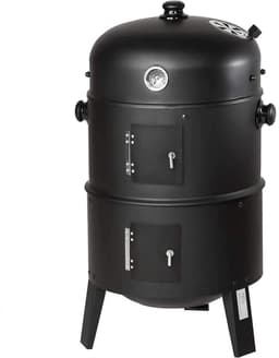 Geargalaxy BBQ Roker - Houtskoolbarbecue - Vatroker - Smoker BBQ - Kogelbarbecue - Voor Grillen, Roken & Buiten Koken - Zwart — thumbnail 1