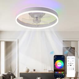 Ceiling Fans with Lights, Ceiling Fans with Lights and Remote Control and APP, RGB Continuous Low Beam, 6 Speed 3 Colors LED Modern Bedroom Fan Ceiling Light Silent-A — thumbnail 4