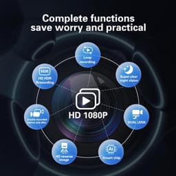 Car Camera 4.3In Dash Cam Car DVR 24H HD 1080P Dash Camera Dual Lens Video Recorder 1080P Dashcam Mirror Driving Recorder Dashcam(Size:32g) — thumbnail 2