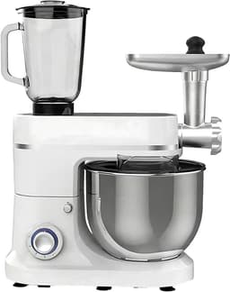 Keukenrobot - Keukenmachine mixer - Bakken en koken - 3-in-1 multifunctioneel - 10L kom - Wit — thumbnail 1