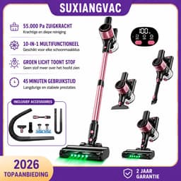 MK - Draadloze stofzuiger 500W - Krachtige zuigkracht - 10-in-1 - Ideaal voor Huisdierenharen Alle Vloertypes - Waterstofzuiger — thumbnail 4