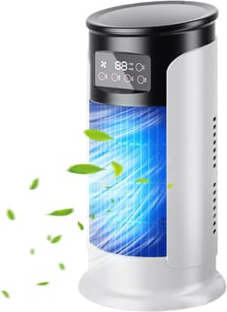 Draagbare Airconditioner | USB Persoonlijke Mini Airco Ventilator - Stille Timer Ruimteverkoeling Compacte 300ml Waterreservoir Persoonlijke Koeler Voor Slaapkamer Auto En Buitenshuis — thumbnail 1