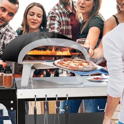Multifunctionele Pizza Tafelwagen voor Buiten, Grote Keukeneiland met Wielen, Roestvrijstalen Grillstand en Trolley voor BBQ en Grillaccessoires — thumbnail 5