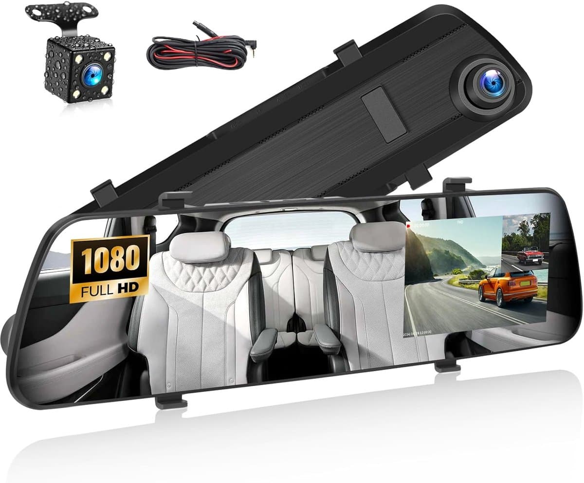 Dashcam Achteruitrijcamera - Autocamera Spiegelsysteem - Wegveiligheid Registratie - Dubbele Camera Functie - 4 Inch Scherm - Zwart — afbeelding 1