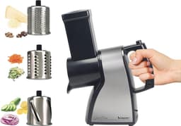 Elektrische Groentesnijder - Kaasrasp Versnipperaar - Keuken Voorbereidingen - 3 Roestvrijstalen Rollen - 16 Kilogram - Zilver en Zwart — thumbnail 1