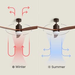 Fantiluxe - Tarek - Plafondventilator met verlichting - Bruin Donker Hout - Ø132cm - Afstandsbediening - Met lamp - Plafond ventilator - Slaapkamer — thumbnail 5