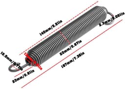 Dailygoods- Verlengveer 187 mm - Draaddiameter 2,3 mm - Buitendiameter 22 mm - Veerstaal - Compatibel met John Deere - Betrouwbare spanningsondersteuning - Grasmaaierveer — thumbnail 3