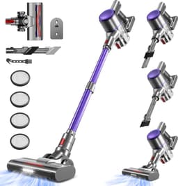 Elekiatech Steelstofzuiger- 46000Pa - 50 Minuten Gebruikstijd - 8 Kegel Filtersysteem Steelstofzuiger Draadloos - 1,5 L Stofbak - 2200 mAh Accu - voor Tapijten en Harde Vloere - Paars — thumbnail 1