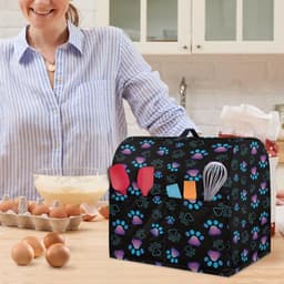 Mixerhoes Keukenapparaat - Beschermhoes Apparaat - Keuken Organisatie - Met Opbergvakken - Voor 4.5-5 Quart - Hondenpootjes Print — thumbnail 3