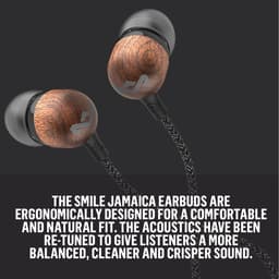 House of Marley Smile Jamaica Oortjes met Draad - Bedrade Oordopjes 3,5 mm Aansluiting - Met Microfoon en 1knopsbediening - Eco Friendly Design - 9 mm Drivers - Knoopvrije Kabel - Zwart — thumbnail 4