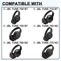 Vervang oorkussens, geschikt voor JBL Tune 700(700BT)/710(710BT)/720(720BT)/750(750BT,750BTNC)/760(760NC)/70(770NC) koptelefoon, oorkussens geschikt voor JBL Tune T700BT, T750BTNC, T760NC, T770, 720 - zwart, 1 paar — thumbnail 3