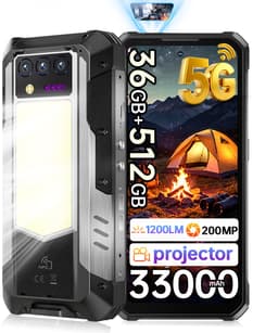 OUKITEL WP100 TITAN Rugged Smartphone 5G - 36GB RAM - 512GB ROM - 33000mAh 66W - 6,8 inch 120Hz - 200MP + 32MP Camera, 20MP Nachtzicht - BT 5.4 - 100 LM projector - 1200LM Campinglamp - IP68/IP69 K - Android Telefoon - NFC GPS — thumbnail 1