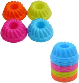 Kleine Mini Turban Mold voor Bakken - 24 Stuks Silicone Bakvormen voor Pompoen Mini Cakes, Pudding en Jelly — thumbnail 5