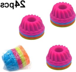 Kleine Mini Turban Mold voor Bakken - 24 Stuks Silicone Bakvormen voor Pompoen Mini Cakes, Pudding en Jelly — thumbnail 4