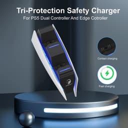 Brightly® Oplaadstation geschikt voor Playstation 5 DualSense Controller - LED Indicatie - Controller Oplader - PS5 Oplader - USB-C - Dual charge - Charging station - Wit — thumbnail 2