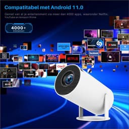 SNJY® Mini Beamer - Mini Projector - Beamer 4k - 180° Draaibaar - 1080p Full HD - Wit — thumbnail 3