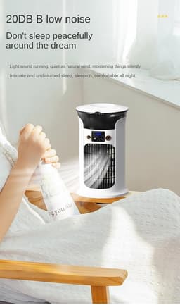 VHV- Compacte Nevelventilator met USB - Krachtige Luchtkoeler met Luchtbevochtiger - Stille Draagbare Tafelventilator voor Thuis, Kantoor, Slaapkamer en Bureau — thumbnail 4