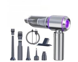Hutjemutje - handstofzuiger - auto stofzuiger - kruimeldief - snoerloos - zuigen & blazen - krachtig - 6000 mAh zuigkracht - paars