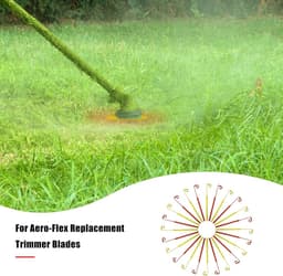 Vervangende Messen - Grastrimmer Bladen - Gazon Onderhoud - Flexibel Copolymeer - 60 of 120 Stuks - Rood Geel — thumbnail 3