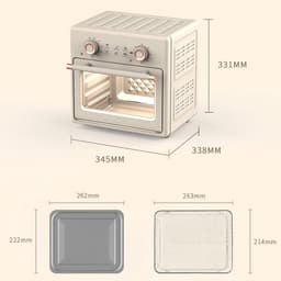 Luchtfriteuse Oven - Elektrische Mini Oven - Gezond Koken - 360 Graden Circulatie - 18 Liter Capaciteit - Wit — thumbnail 2