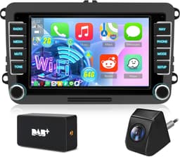 Hexinex Autoradio - geschikt voor VW Golf 5, 6, Polo, Skoda Caddy, T5, Passat - 7-inch Scherm - 2+64GB CARPLAY FM RDS - Achteruitrijcamera DAB+ — thumbnail 1