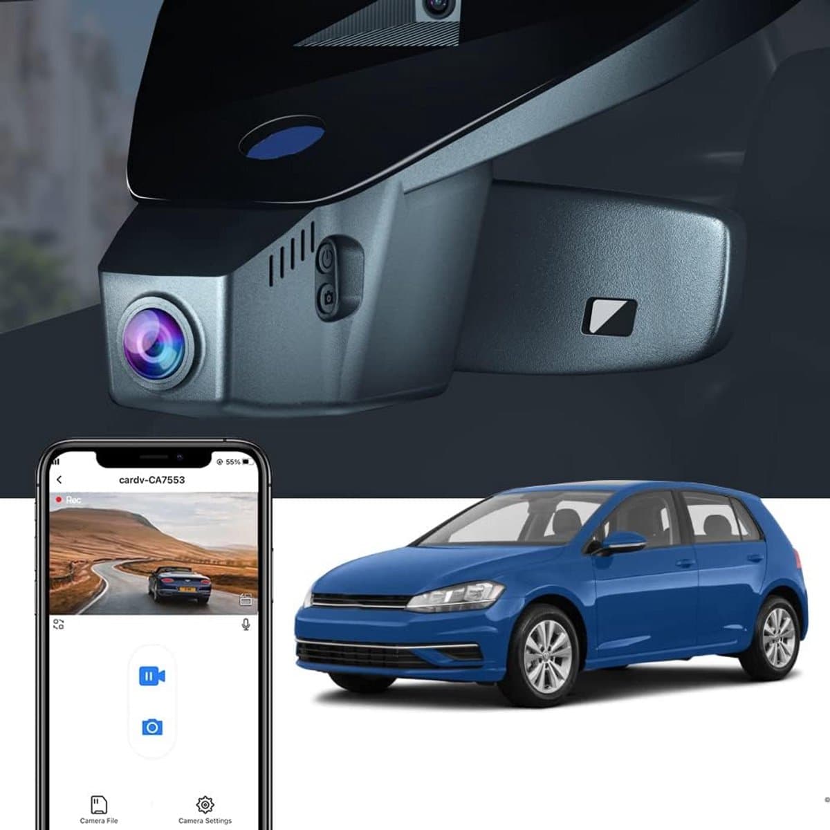 Dashcam Auto - Video Recorder - Rijgedrag Vastleggen - OEM Geïntegreerde Stijl - 4K UHD Resolutie - Zwart — afbeelding 1
