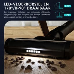 Elekiatech Steelstofzuiger Draadloos - 50000Pa - 50 Min Gebruikstijd - 1.8L Stofbak - LED display – voor Harde Vloeren, Tapijt en Dierenharen — thumbnail 3