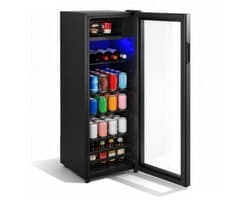 Mini koelkast - Drankenkoelkast - Met vriesvak - Compressor koelsysteem - 128L capaciteit - Voor kantoor en slaapkamer - 40x43,5x110,8cm - Zwart