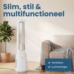 Auronic Torenventilator - Bladeless Model 2 in 1 - Luchtreiniger met HEPA-filter - Ventilator - 10 Standen - Afstandsbediening - 105 cm - Wit — thumbnail 2