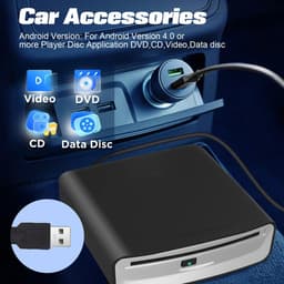 Flolife - Externe Universele CD-Speler voor Auto - Draagbare USB CD-Speler met Extra USB-Verlengkabel - Geschikt voor Auto, Laptop, TV en Mac — thumbnail 4