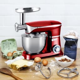 Keukenmachine - Foodprocessor Mixer - Veelzijdig Koken - 1900 Watt Kracht - 6 Liter Kom - Rood — thumbnail 2
