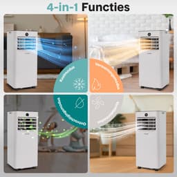 SerenLife Mobiele Airco 7000 BTU - Portable Air Conditioner met Verwarming - Airconditioning 4-in-1 Koelen, Verwarmen, Ventileren en Ontvochtigen - Tot 28 m² — thumbnail 3