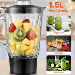 Keukenmachine - Keukenmixer - Bakken en Koken - 5-in-1 Functies - 10L Kom - Zwart — thumbnail 2