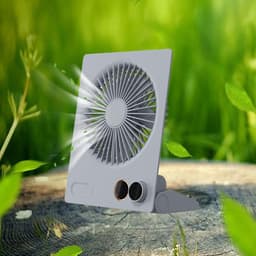 Mini Tafelventilator - Persoonlijke Ventilator - Koelte Creëren - Afstandsbediening Timer - 4000mAh Batterij - Blauw — thumbnail 4